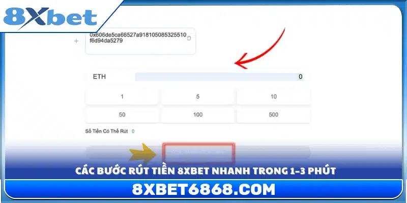 Hướng dẫn các bước rút tiền 8xbet 